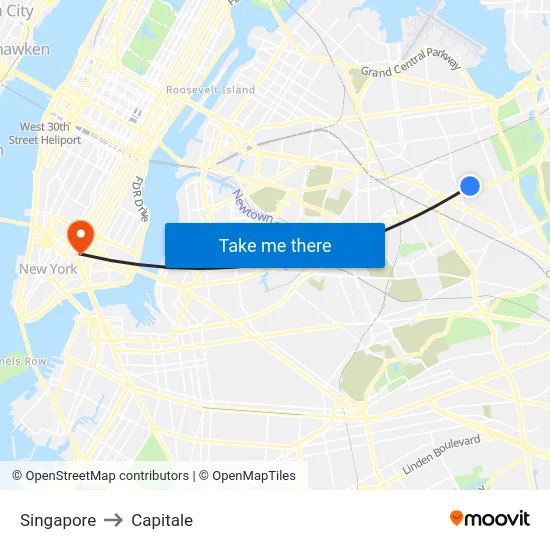 Singapore to Capitale map