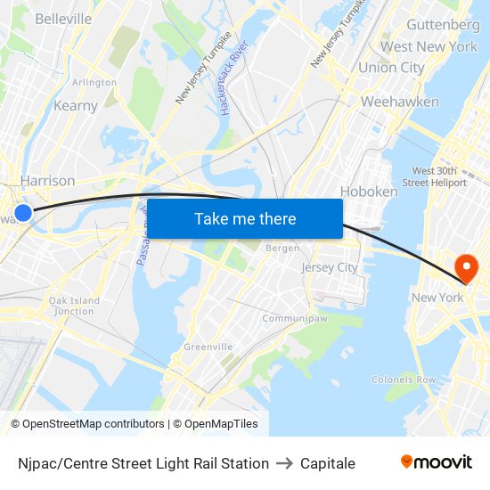 Njpac/Centre Street Light Rail Station to Capitale map