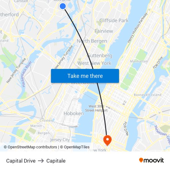 Capital Drive to Capitale map