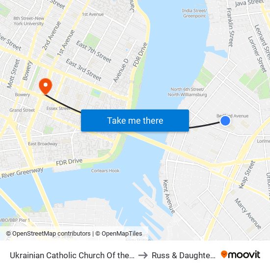 Ukrainian Catholic Church Of the Holy Ghost to Russ & Daughters Café map