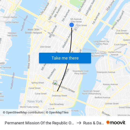 Consulate General Of The Philippines to Russ & Daughters Café map