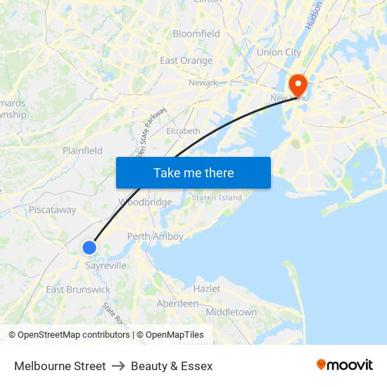 Melbourne Street to Beauty & Essex map