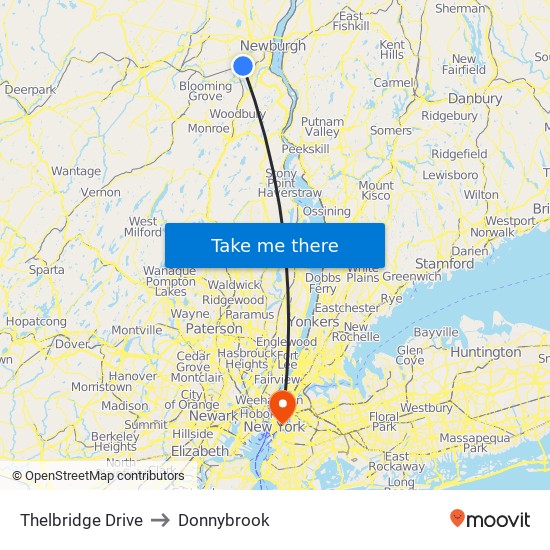 Thelbridge Drive to Donnybrook map