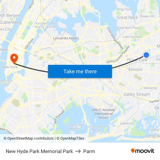New Hyde Park Memorial Park to Parm map