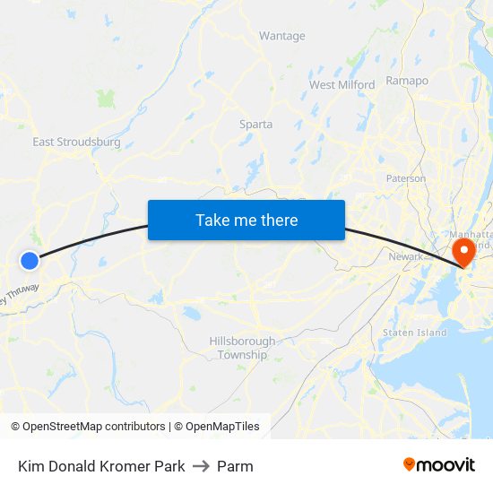 Kim Donald Kromer Park to Parm map