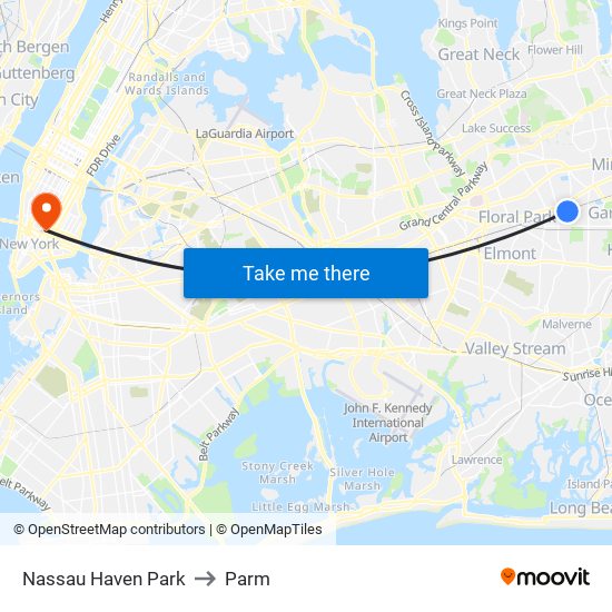 Nassau Haven Park to Parm map