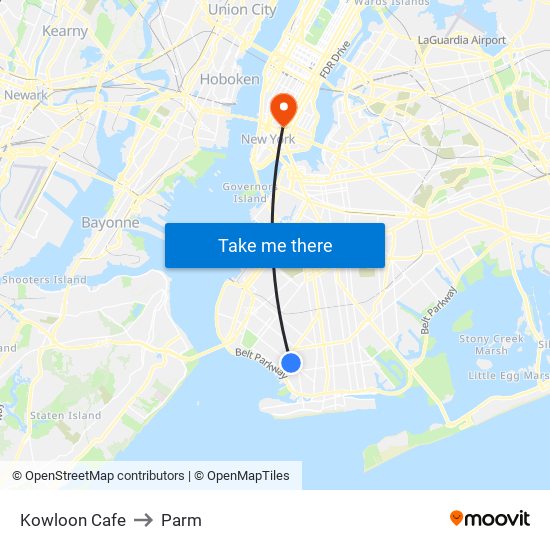 Kowloon Cafe to Parm map