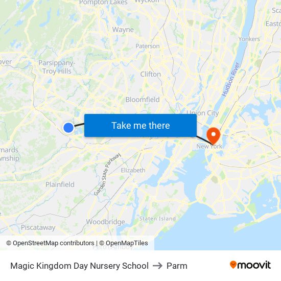 Magic Kingdom Day Nursery School to Parm map