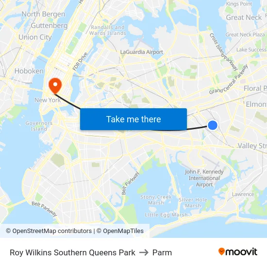 Roy Wilkins Southern Queens Park to Parm map