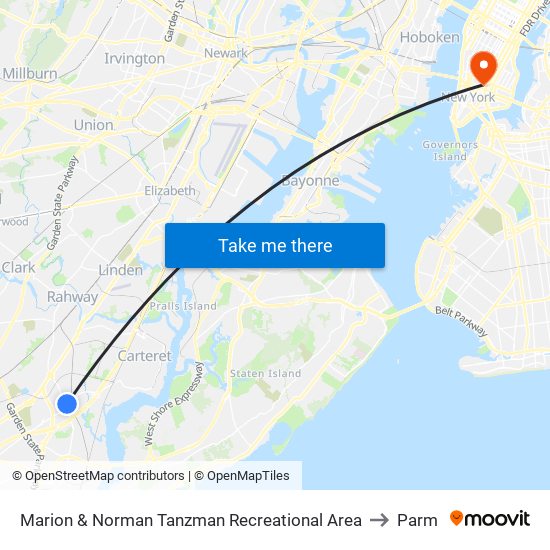 Marion & Norman Tanzman Recreational Area to Parm map