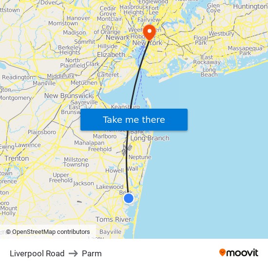 Liverpool Road to Parm map
