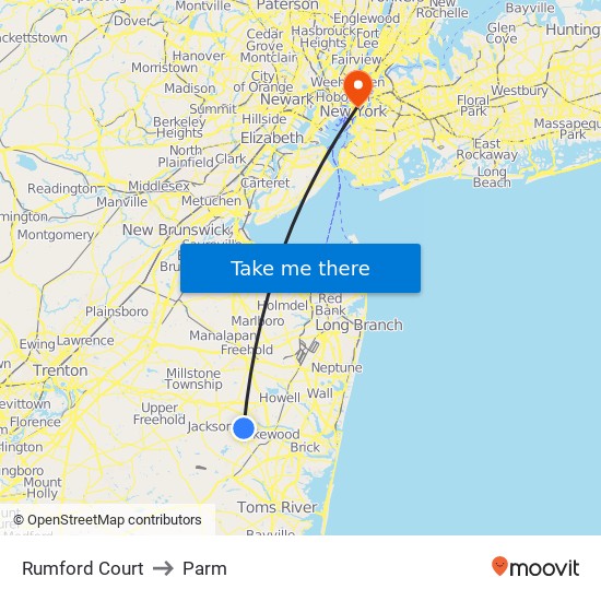 Rumford Court to Parm map