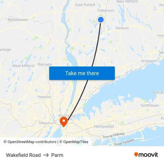 Wakefield Road to Parm map