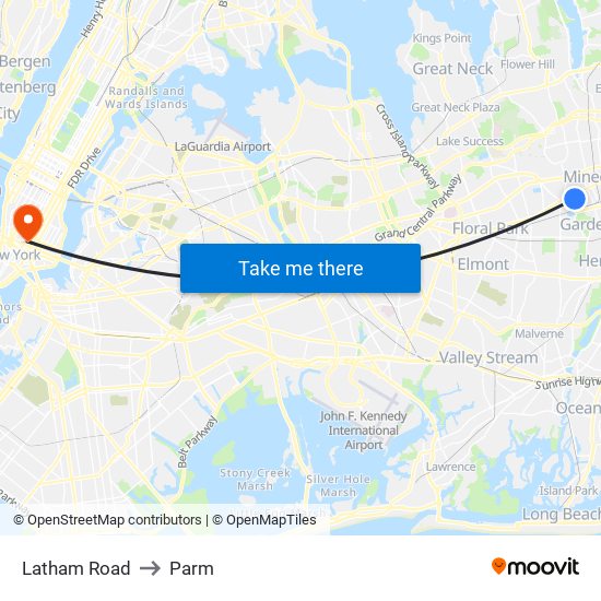 Latham Road to Parm map