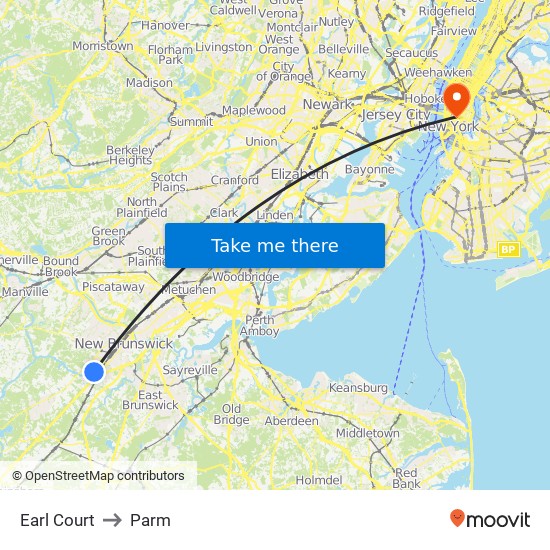 Earl Court to Parm map