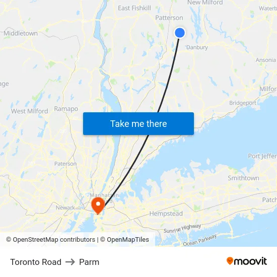 Toronto Road to Parm map