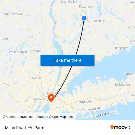 Milan Road to Parm map