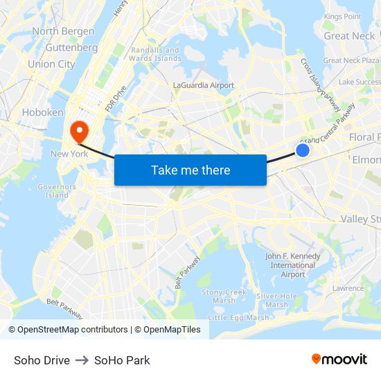 Soho Drive to SoHo Park map