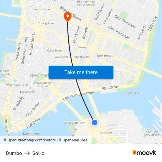Dumbo to SoHo map