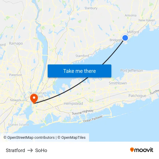 Stratford to SoHo map