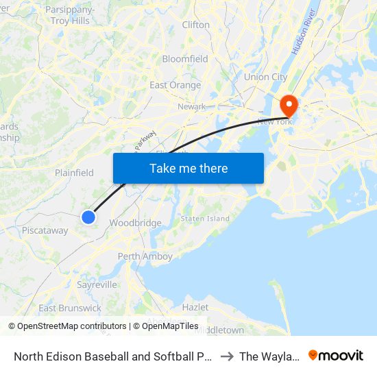 North Edison Baseball And Softball Park to The Wayland map