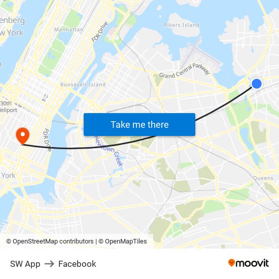 SW App to Facebook map