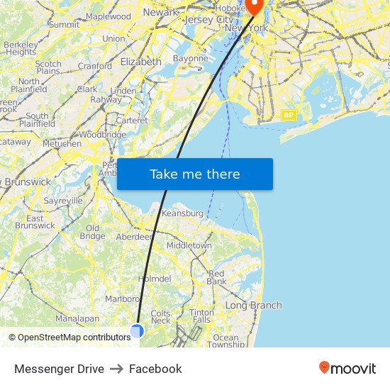 Messenger Drive to Facebook map