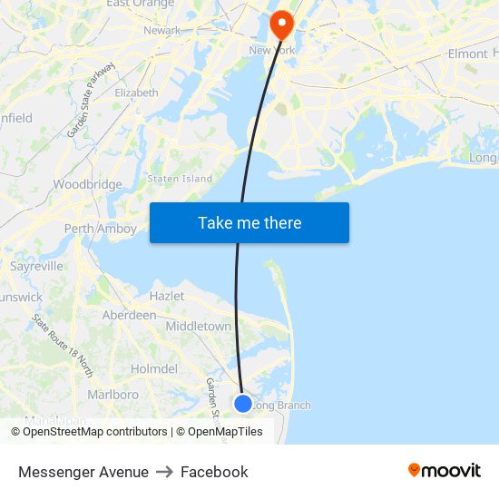Messenger Avenue to Facebook map
