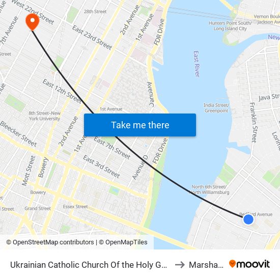 Ukrainian Catholic Church Of the Holy Ghost to Marshalls map