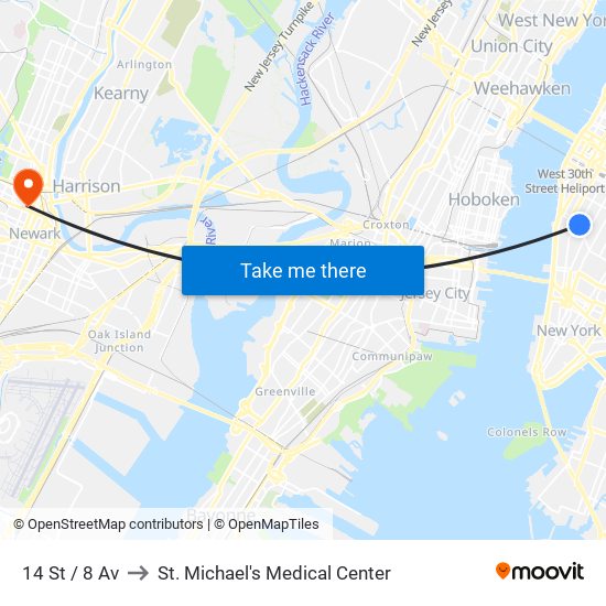14 St / 8 Av to St. Michael's Medical Center map