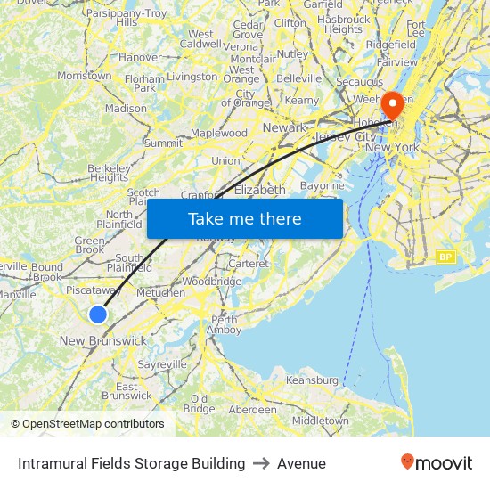 Intramural Fields Storage Building to Avenue map