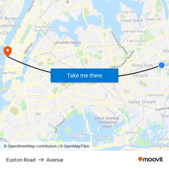 Euston Road to Avenue map