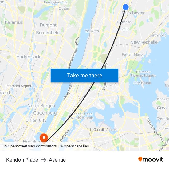 Kendon Place to Avenue map