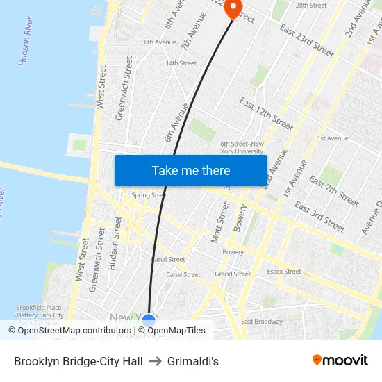 Brooklyn Bridge-City Hall to Grimaldi's map