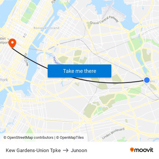 Kew Gardens-Union Tpke to Junoon map