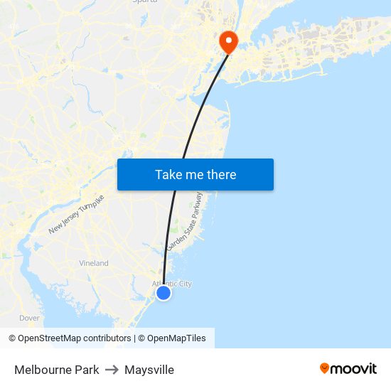 Melbourne Park to Maysville map