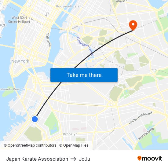 Japan Karate Assosciation to JoJu map