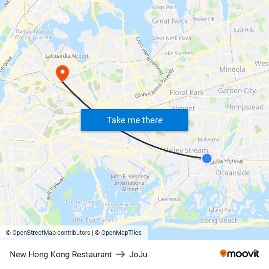 New Hong Kong Restaurant to JoJu map