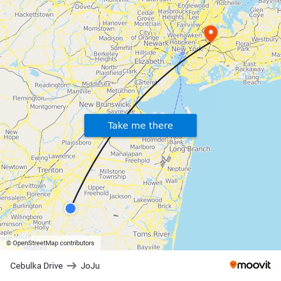 Cebulka Drive to JoJu map
