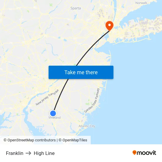 Franklin to High Line map