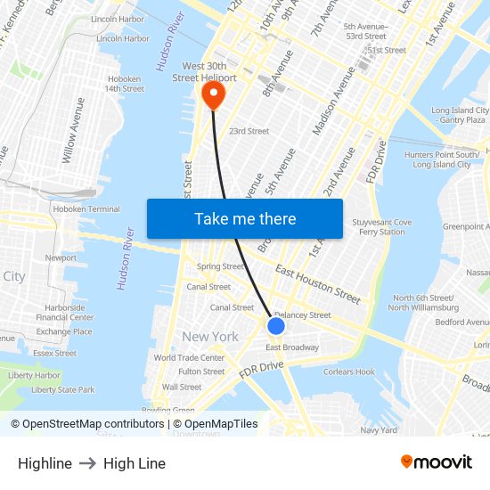 Highline to High Line map