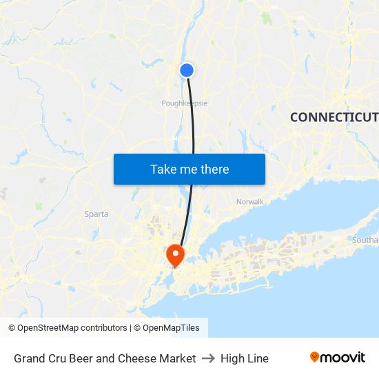 Grand Cru Beer and Cheese Market to High Line map