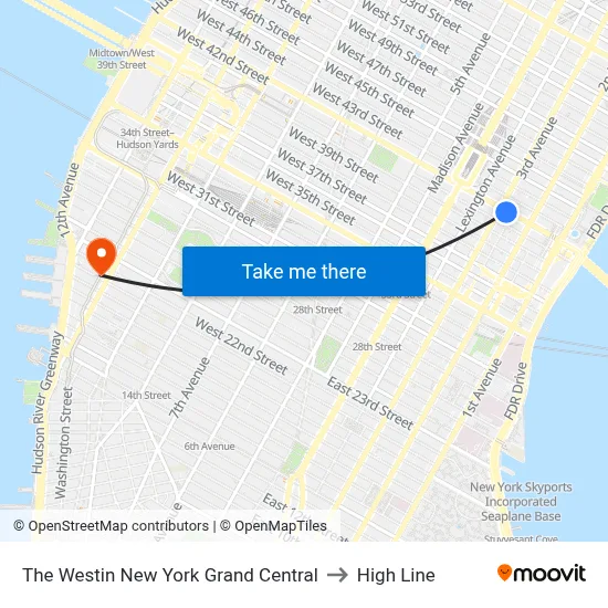 The Westin New York Grand Central to High Line map