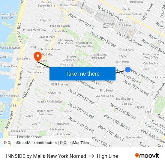 INNSIDE by Melià New York Nomad to High Line map
