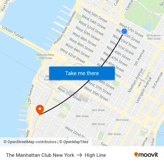 The Manhattan Club New York to High Line map