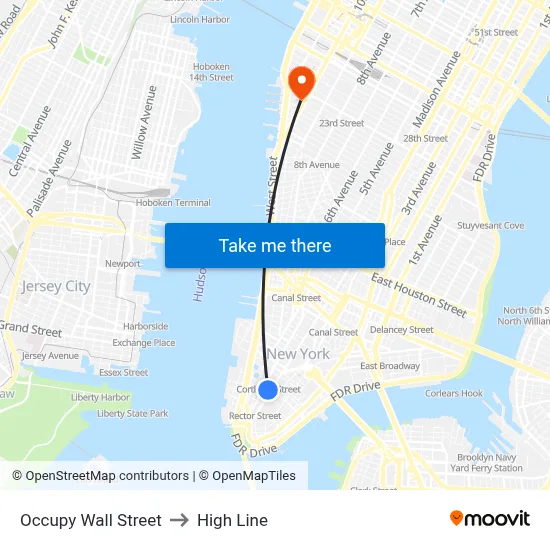 Occupy Wall Street to High Line map