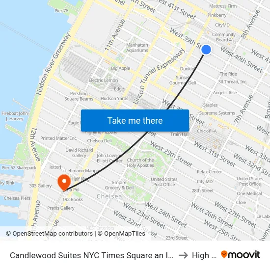 Candlewood Suites NYC Times Square an IHG Hotel New York to High Line map