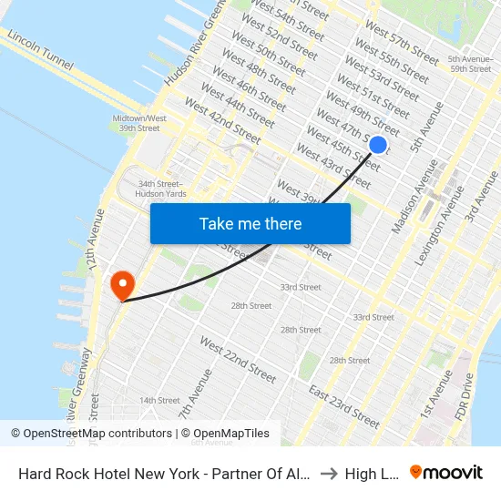 Hard Rock Hotel New York - Partner Of All Accor to High Line map