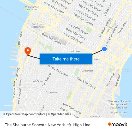 The Shelburne Sonesta New York to High Line map