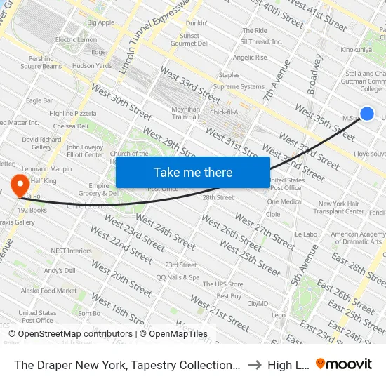 The Draper New York, Tapestry Collection by Hilton to High Line map